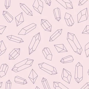 Pink and purple crystal pattern, seamless repeat pattern design. Illustrazione stock