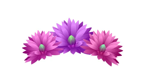 pink and purple cartoon flowers