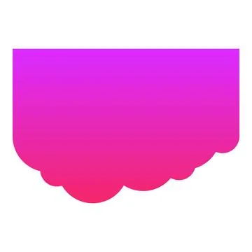 Pink and purple gradient background with cloud shape bottom border Illustrazione stock