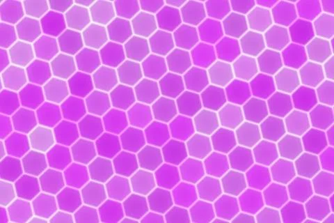 Pink and purple hexagon pattern with glowing outline Stockillustratie