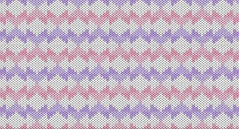 Pink and purple knitted pattern, Festive Sweater Design. Seamless Knitted P.. Stock Illustration