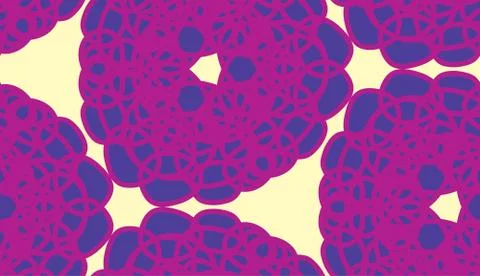 Pink and purple seamless scribbles floral pattern Stock Illustration