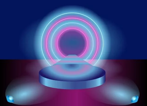 Pink and purple vector background - backlit round scene Stock Illustration