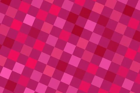 Pink and red mosaic pattern with colorful squares Stock Illustration