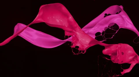 Pink and red paint splash in the air, Slow Motion Video stock 25913431