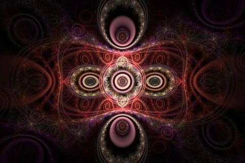 Pink and Red Patterns Abstract Fractal Design Stock Illustration