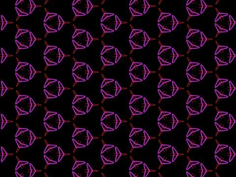 Pink and red triangles on black background Stock Illustration