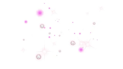 Pink and silver sparkles floating on white background Stock-Footage 337602698