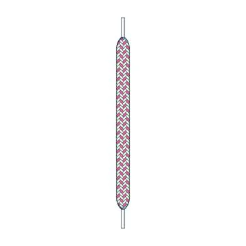 Pink and teal chevron pattern shoelace accessory イラスト素材