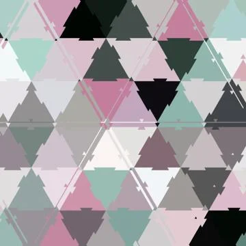 Pink and teal triangles tile mosaic pattern Stock Illustration
