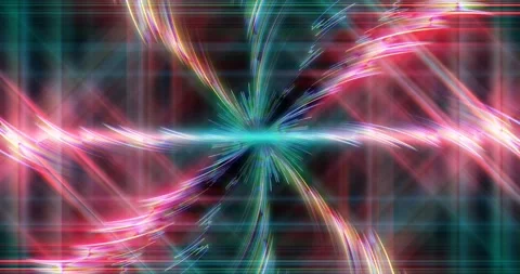 Pink and turquoise lights flicker and move into the distance Stock Footage 285498392