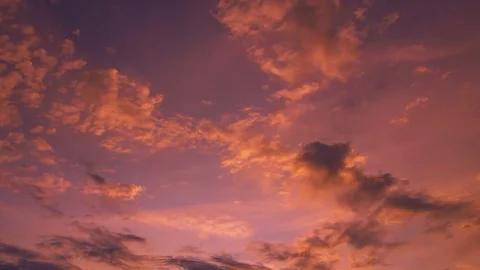 Pink and violet sunset clouds 4k timelapse Stock Footage 79882514