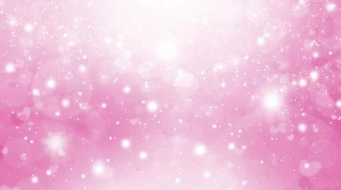 Pink and white abstract gradient bokeh background with circles and hearts Stock Illustration