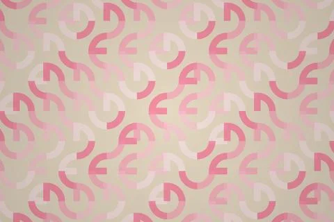 Pink and white abstract pattern with curved shapes Stock Illustration