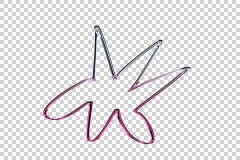 Pink and white abstract of a stylized ribbon with metallic shine and gradient Stock-Illustration