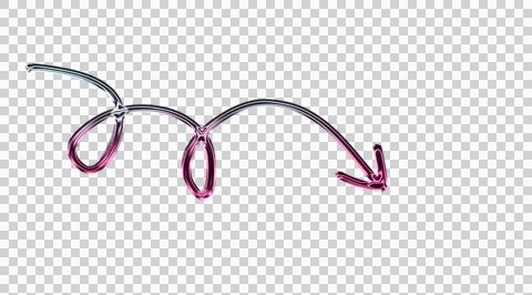 Pink and white abstract of tangled ribbons and bows transparent background knot Ilustración de archivo