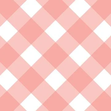 Pink and white checkered pattern fabric background Stock Illustration