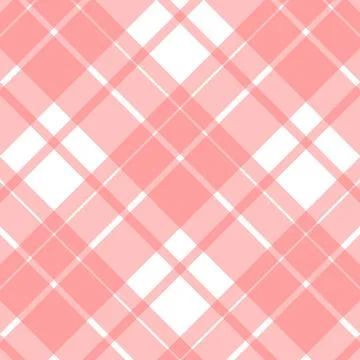 Pink and white checkered pattern fabric texture Stock Illustration
