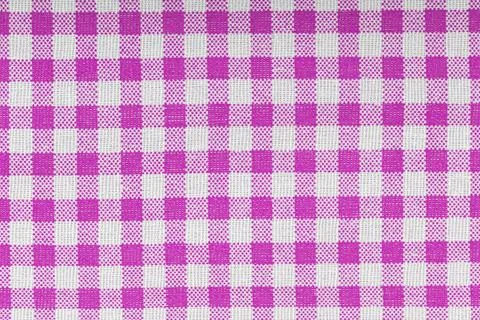 Pink and white checkered, pattern, design, cotton fabric for sewing, texture  Stock Photos