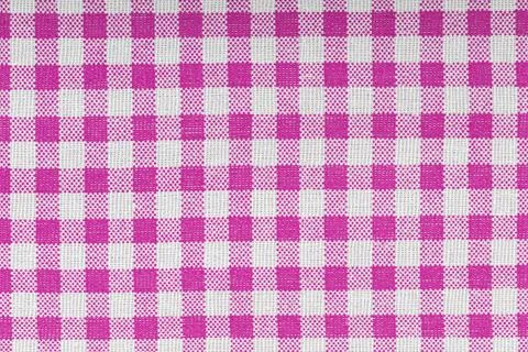 Pink and white checkered, pattern, design, cotton fabric for sewing, texture  Stock Photos