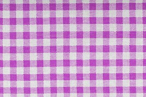 Pink and white checkered, pattern, design, cotton fabric for sewing, texture  Stock Photos