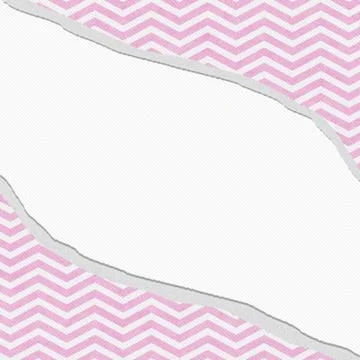 Pink and white chevron frame with torn background Stock Illustration