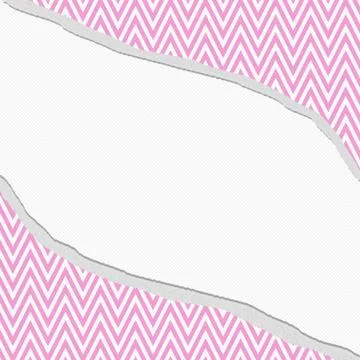Pink and white chevron  zigzag frame with torn background Stock Illustration