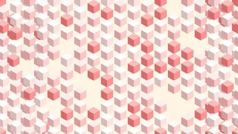 Pink and White Cubes Pattern Background. Stock Illustration