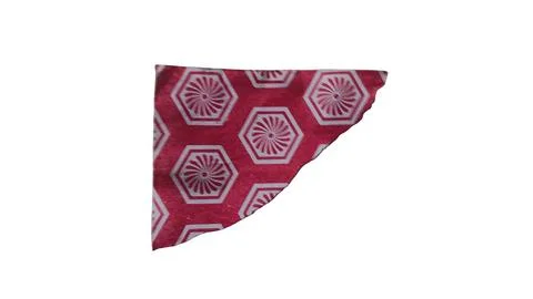 Pink and white geometric patterned triangular fabric Stock Illustration