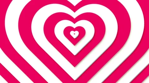 Pink and White Heart Tunnel Tunnel Horizontal Motion Graphics Background Stock Footage 344748853