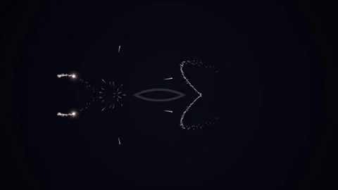 Pink and white light bursts in a dark space Video stock 331648925
