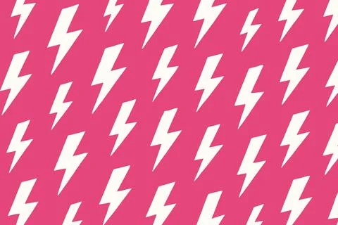 Pink and White Lightning Bolt Seamless Pattern Background Ilustração Stock