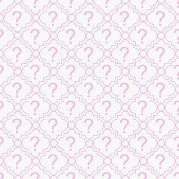 Pink and White Question Mark Symbol Pattern Repeat Background Stock Illustration
