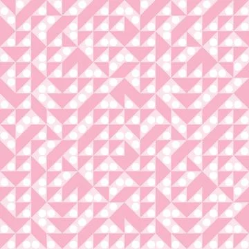 Pink and white seamless repeat pattern design, geometric abstract background Illustrazione stock