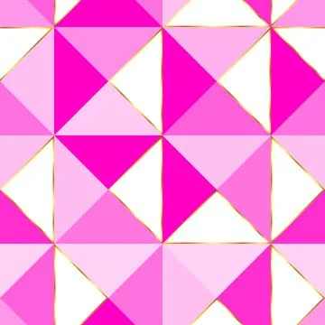 Pink and white triangle seamless pattern. Illustrazione stock