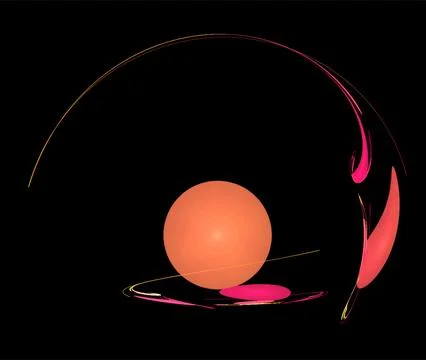 Pink and yellow abstract pattern on black background, wallpaper, design Stock Photos