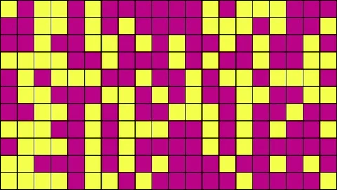 Pink and Yellow Animated Grid of Changing Square Tiles with Seamless Loop Vídeo Stock 314717637