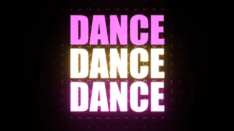 Pink and Yellow Dance Text on Blinking LED Panel Background VJ Loop in 4K Stock-Footage 337926539
