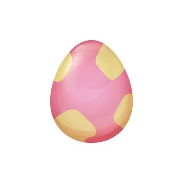 Pink and Yellow Easter Egg Vector with Abstract Wavy Pattern on a Smooth Surface Stock Illustration