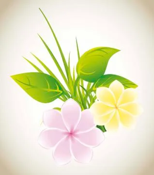 Pink and yellow flower over vintage background. vector Ilustração Stock