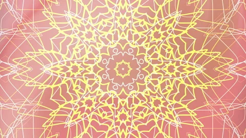 Pink and yellow lines form a symmetrical pattern. Stock Footage 301925602