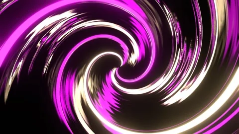 Pink and Yellow Sci-Fi Neon Magnet Spiral Background VJ Loop in 4K Stock Footage 261575649