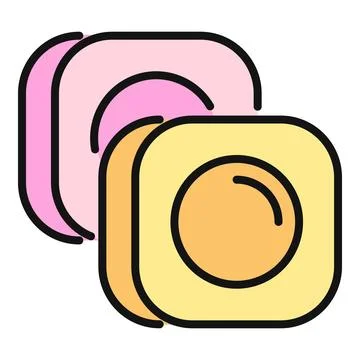 Pink and yellow square app icon design Illustrazione stock