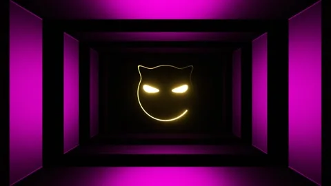 Pink and Yellow Strobe Cat Face Background VJ Loop in 4K Stock Footage 318345265