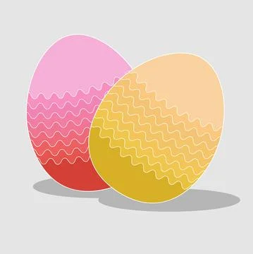 Pink and yellow vector Easter eggs. Easter holiday Illustrazione stock