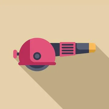 Pink angle grinder lying with long shadow Stock Illustration