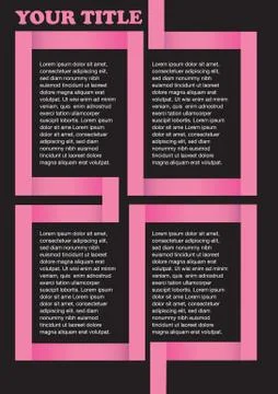 Pink Angular Divider on Black Background Page Layout Design Stock Illustration