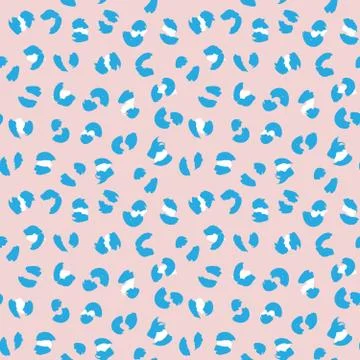 Pink Animal Leopard Seamless Pattern Background Stock Illustration