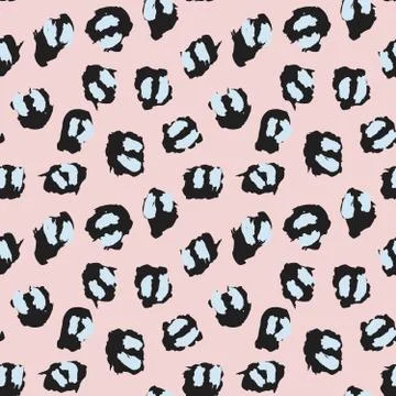 Pink Animal Leopard Seamless Pattern Background 스톡 일러스트
