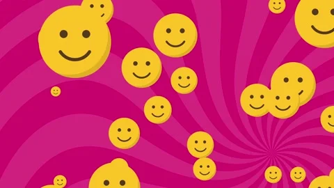 Pink Animated Background Smiley Emoticon... | Stock Video | Pond5